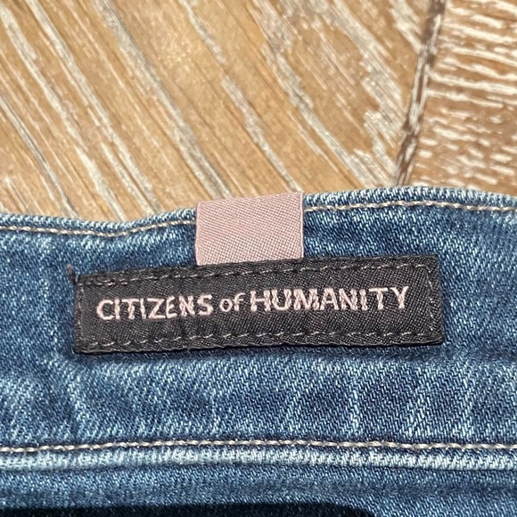 Women’s Citizens of Humanity Rocket Cropped Skinny Rough Bottom Denim Jeans (27) - Picture 3 of 6